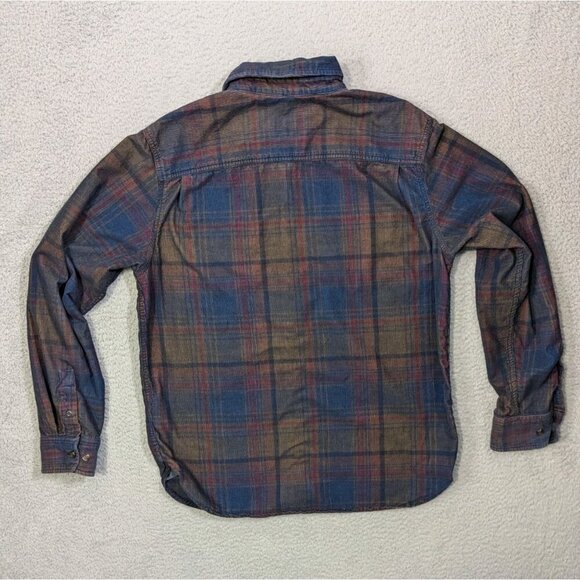 Prana Corduroy Shirt Mens Medium Dooley Long Sleeve Button Multicolor Plaid - Picture 2 of 12